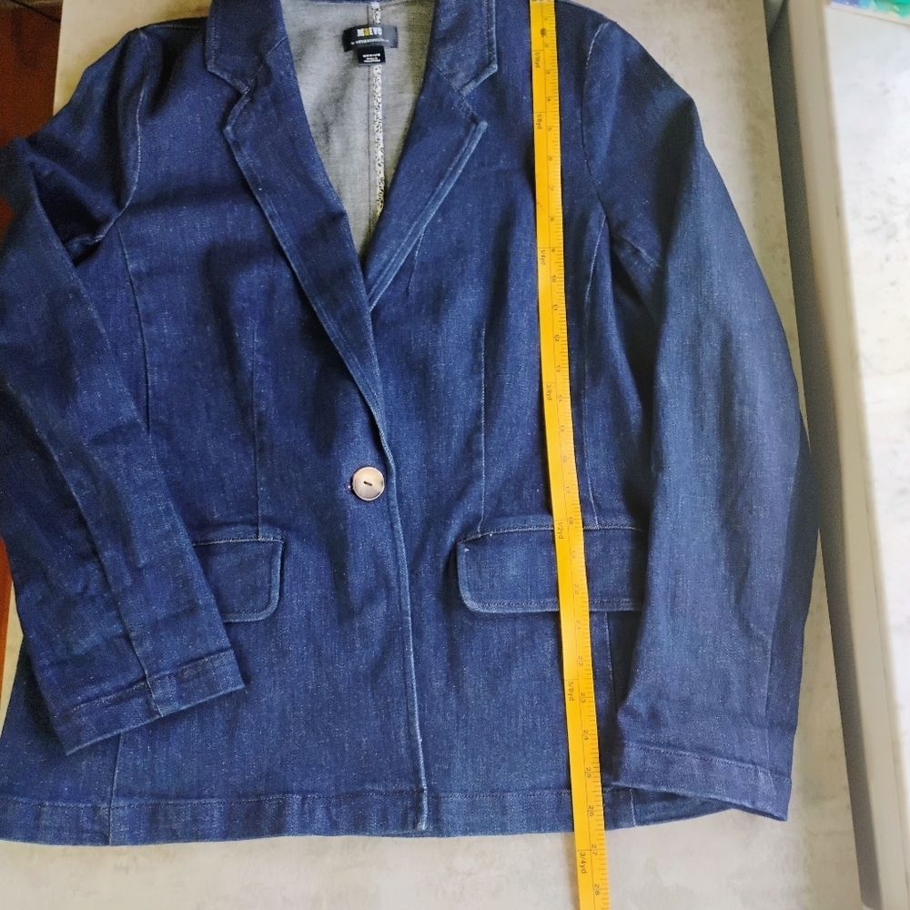Maeve Anthropologie‎ Tailored Denim Blazer Womens Medium Office Business Casual - Picture 14 of 16